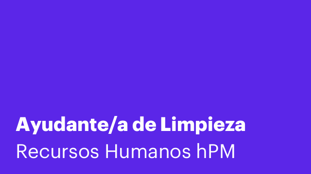 Ayudante/a de Limpieza