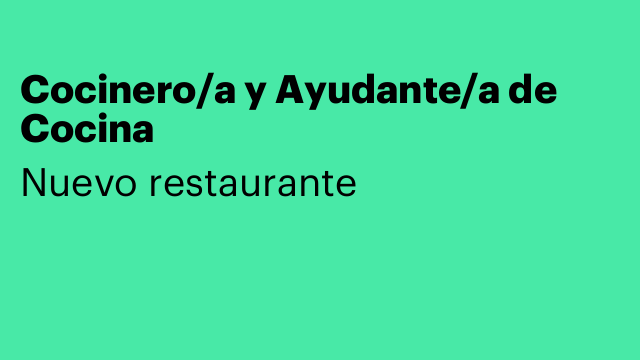 Cocinero/a y Ayudante/a de Cocina