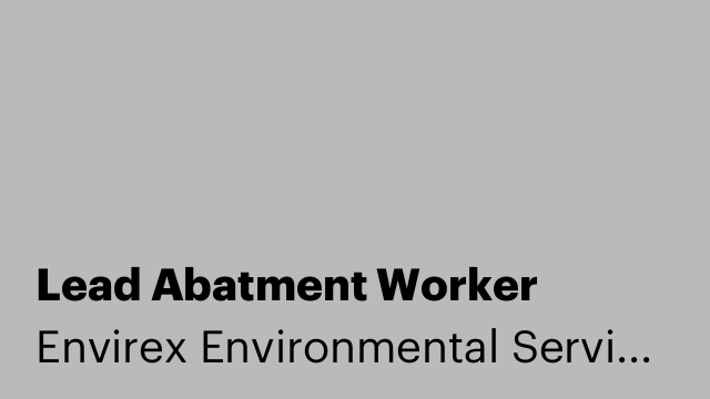 Lead Abatment Worker