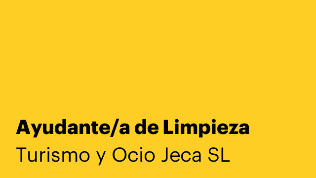 Ayudante/a de Limpieza
