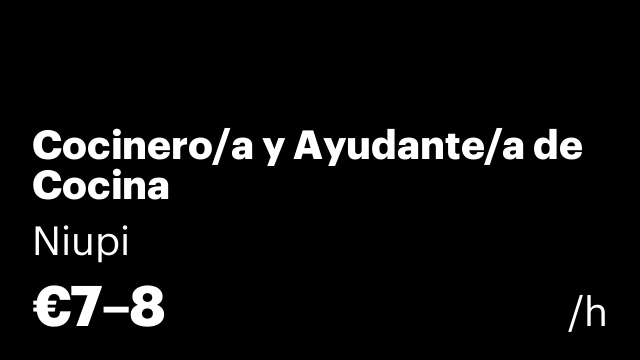 Cocinero/a y Ayudante/a de Cocina
