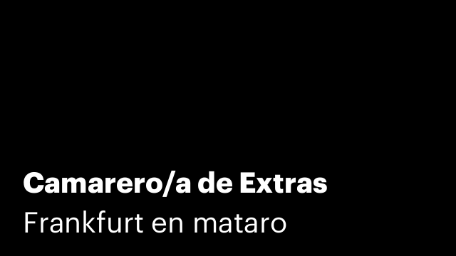 Camarero/a de Extras