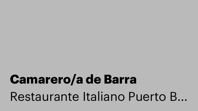 Camarero/a de Barra
