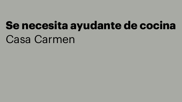 Se necesita ayudante de cocina