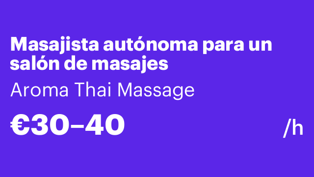 Masajista autónoma para un salón de masajes