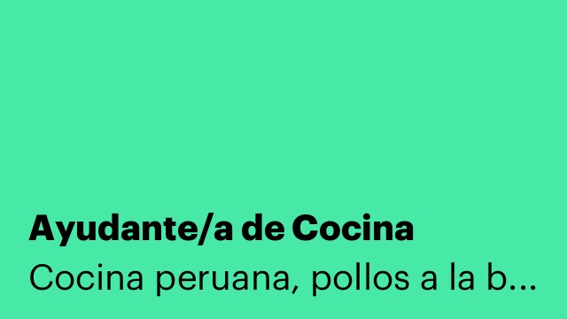 Ayudante/a de Cocina
