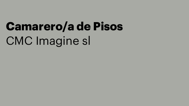Camarero/a de Pisos