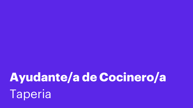 Ayudante/a de Cocinero/a
