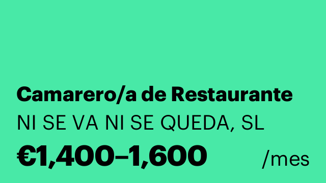 Camarero/a de Restaurante