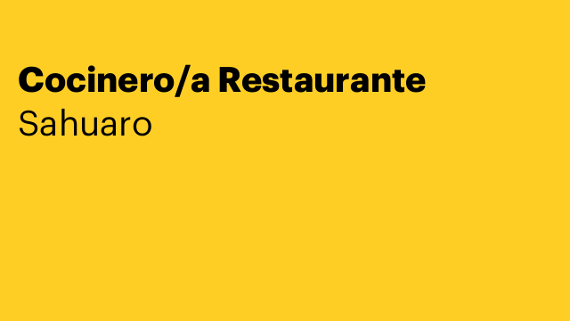 Cocinero/a Restaurante