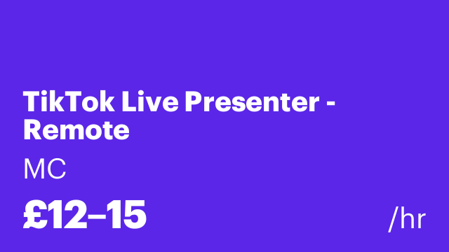 TikTok Live Presenter - Remote