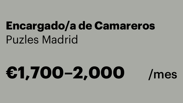 Encargado/a de Camareros