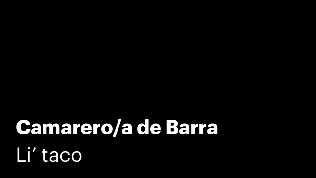 Camarero/a de Barra