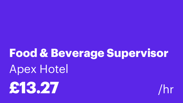 Food & Beverage Supervisor