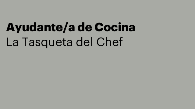 Ayudante/a de Cocina