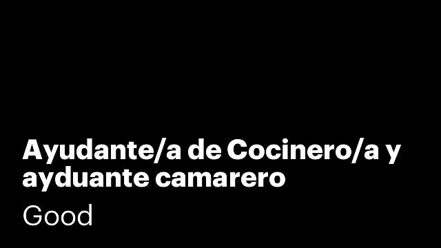 Ayudante/a de Cocinero/a y ayduante camarero