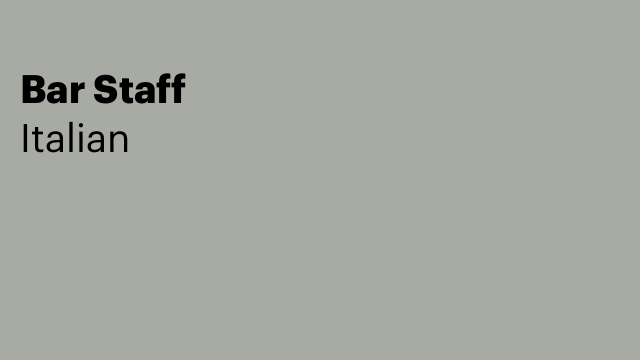 Bar Staff