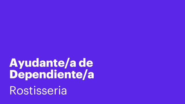 Ayudante/a de Dependiente/a
