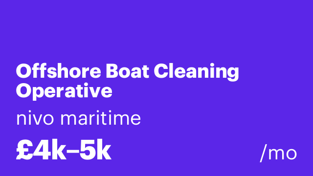 Offshore Boat Cleaning Operative