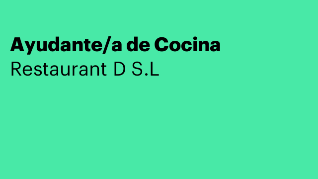 Ayudante/a de Cocina
