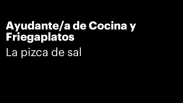 Ayudante/a de Cocina y Friegaplatos