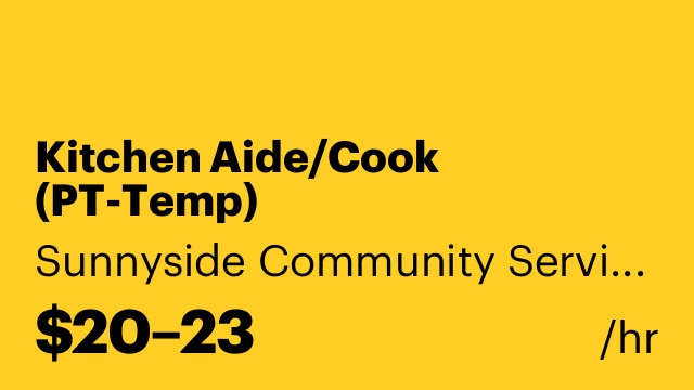 Kitchen Aide/Cook (PT-Temp)