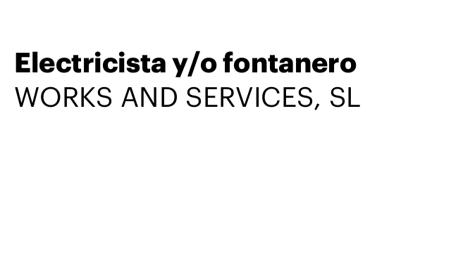 Electricista y/o fontanero