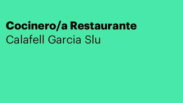 Cocinero/a Restaurante