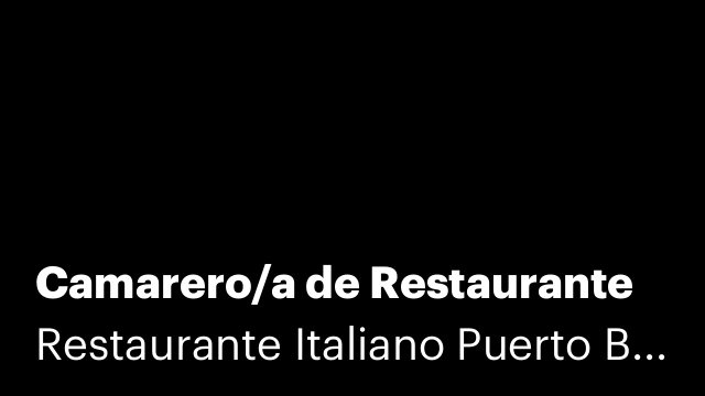 Camarero/a de Restaurante