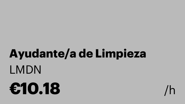 Ayudante/a de Limpieza