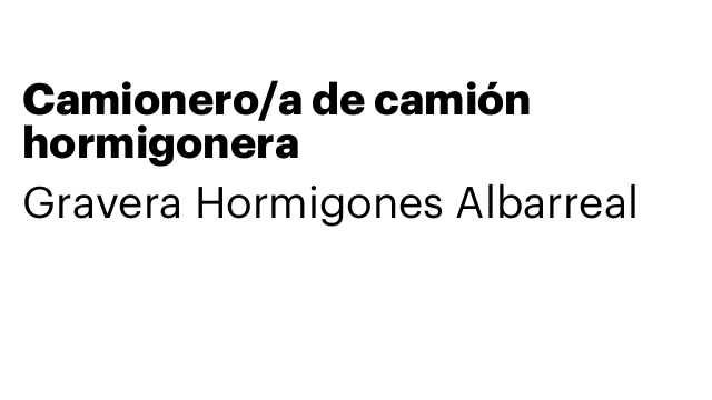 Camionero/a de camión hormigonera