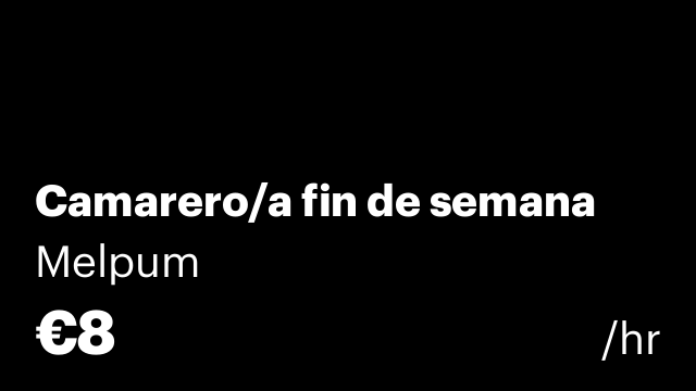 Camarero/a fin de semana