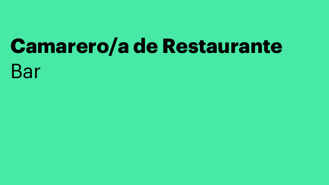 Camarero/a de Restaurante