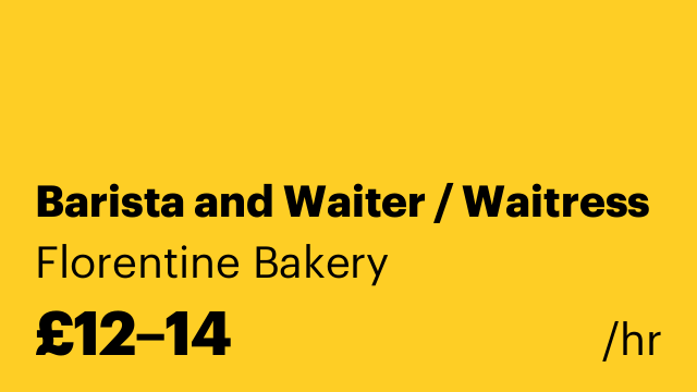 Barista and Waiter / Waitress