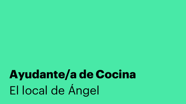 Ayudante/a de Cocina