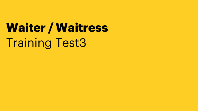 Waiter / Waitress