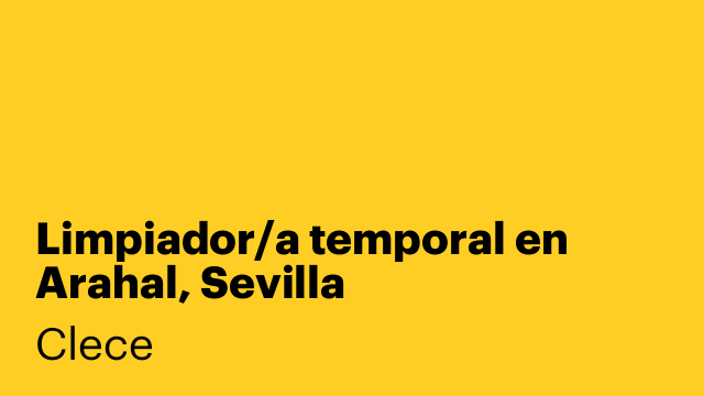 Limpiador/a temporal en Arahal, Sevilla