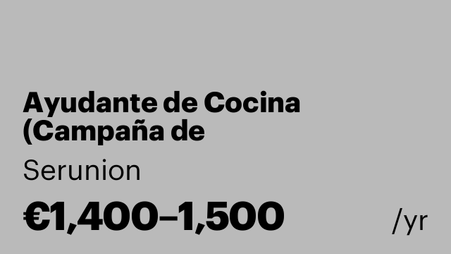 Ayudante de Cocina (Campaña de Verano_Sustituciones) [SYDC]