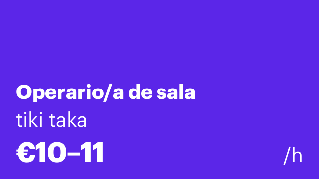 Operario/a de sala