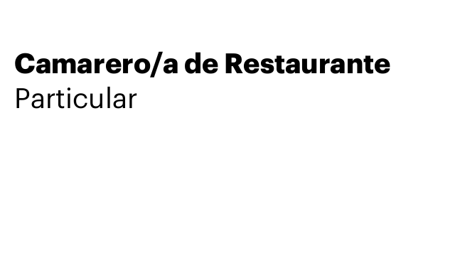 Camarero/a de Restaurante