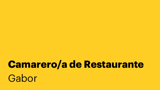 Camarero/a de Restaurante