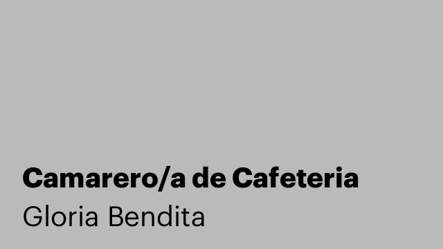 Camarero/a de Cafeteria