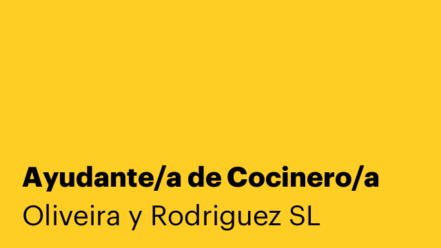Ayudante/a de Cocinero/a