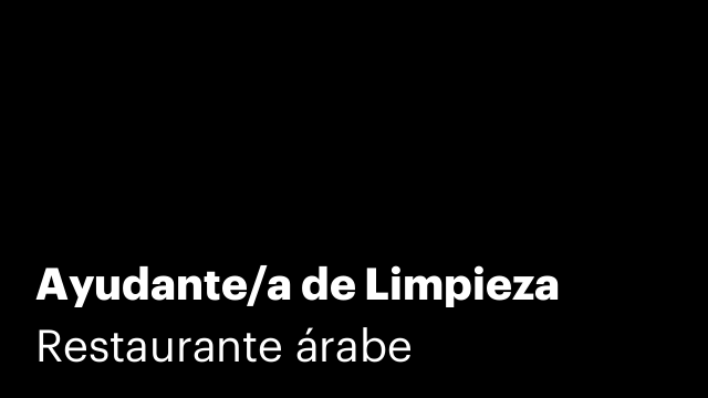 Ayudante/a de Limpieza