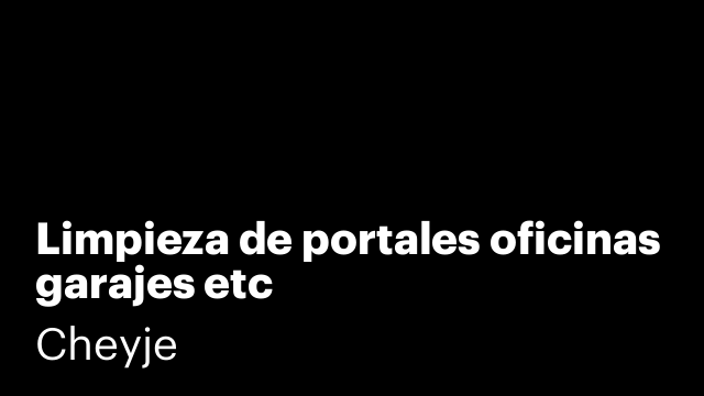 Limpieza de portales oficinas garajes etc