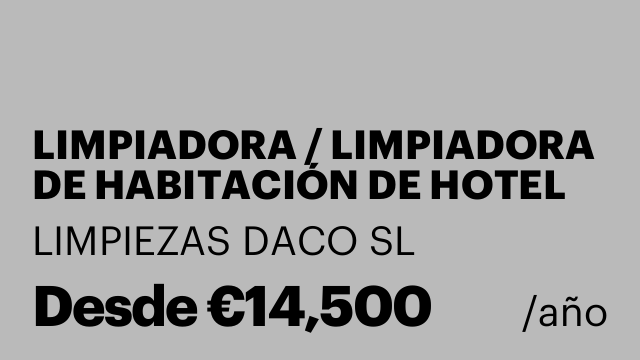 LIMPIADORA / LIMPIADORA DE HABITACIÓN DE HOTEL (CAMARERA DE PISO)
