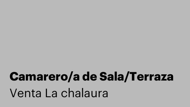 Camarero/a de Sala/Terraza