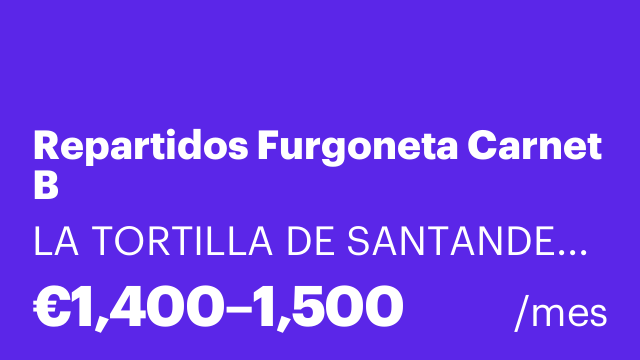 Repartidos Furgoneta Carnet B