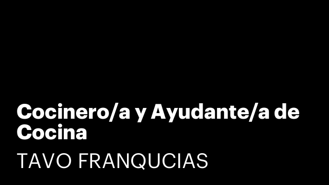 Cocinero/a y Ayudante/a de Cocina