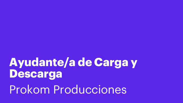 Ayudante/a de Carga y Descarga